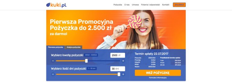 Kuki.pl – darmowa pożyczka do 2500 zł