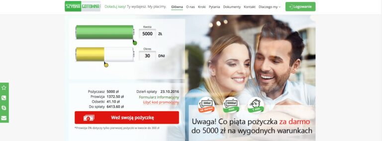 Promocja w Szybka Gotówka – darmowa pożyczka 1800 zł