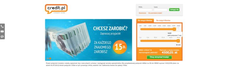 Credit.pl – darmowa pożyczka do 1200 zł