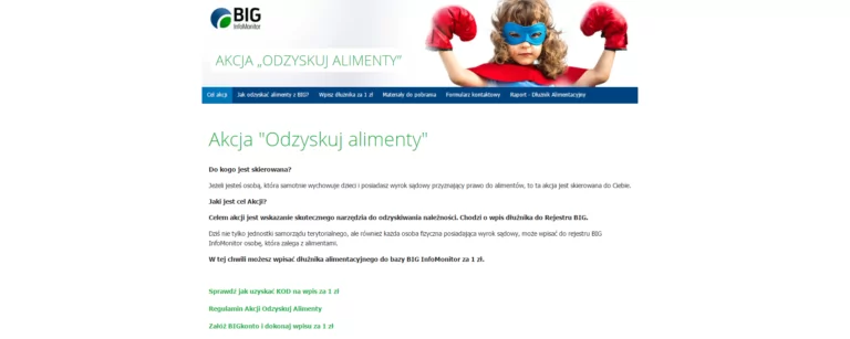 „Odzyskaj alimenty” z BIG InfoMonitor