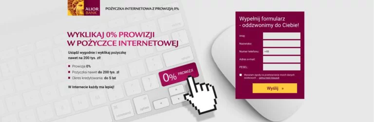 Pożyczka z prowizją 0% w Alior Banku