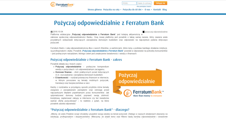 Platforma edukacyjna Ferratum Bank