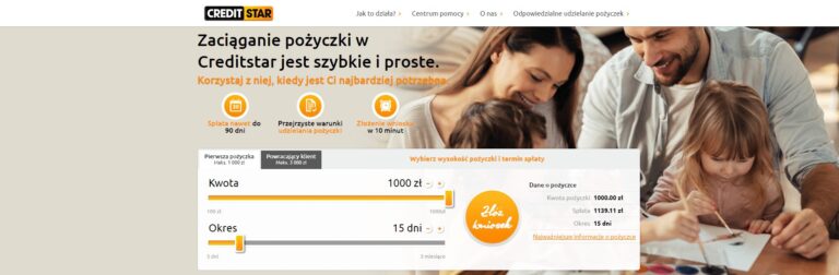 Creditstar.pl – pożyczki 3000 zł na raty