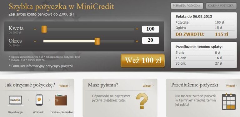 Pod lupą Zadluzenia.com – pożyczka pozabankowa MiniCredit