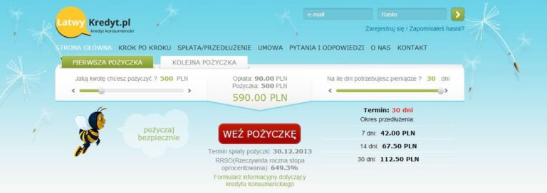Pod lupą Zadluzenia.com – pożyczka “Łatwy Kredyt”