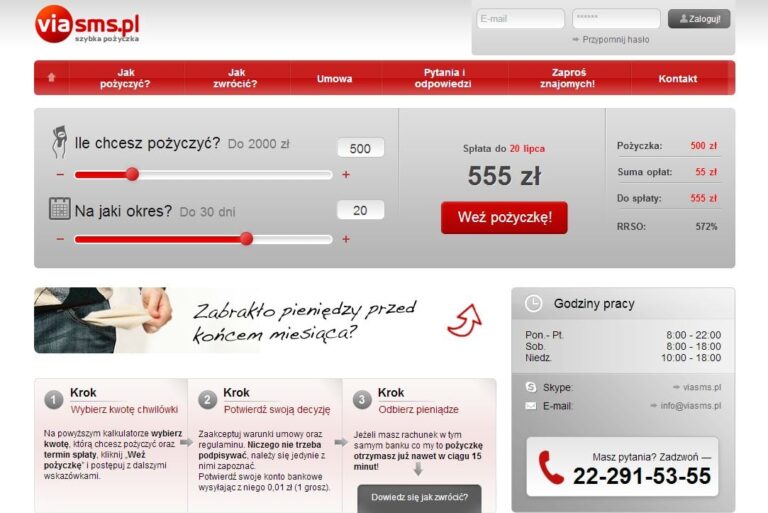 Pod lupą Zadluzenia.com – pożyczka pozabankowa Via sms.pl
