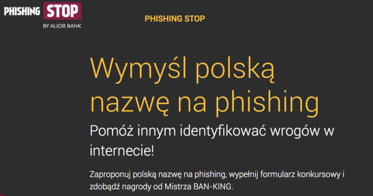 Phishing stop – konkurs Alior Bank