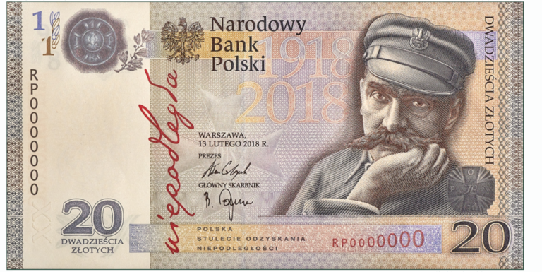 Banknot 20 zł z Józefem Piłsudskim