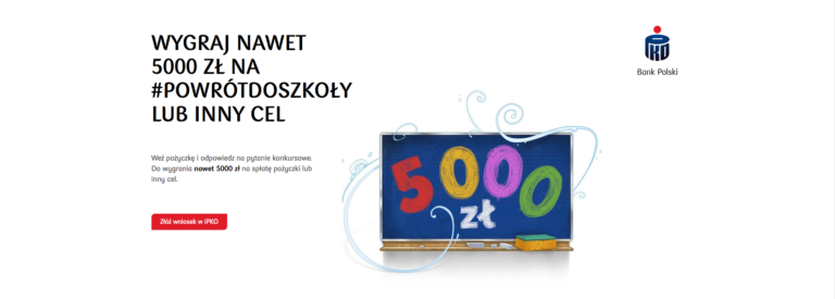 Konkurs pożyczki w PKO BP – do wygrania 5 000 zł